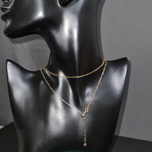 18k Gold neck chain - Adjustable made in Japan